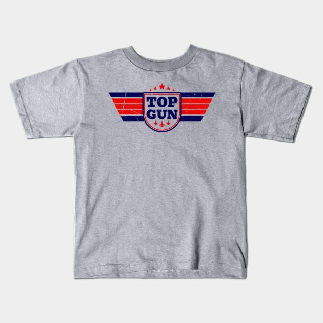 top gun retro white Kids T-Shirt by PRESENTA